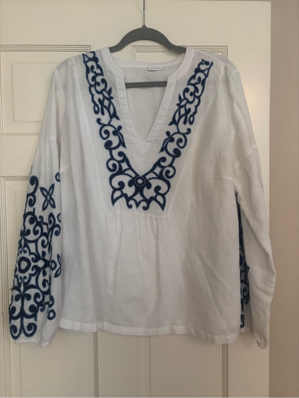 Lascana Linen Embroidered Top XL